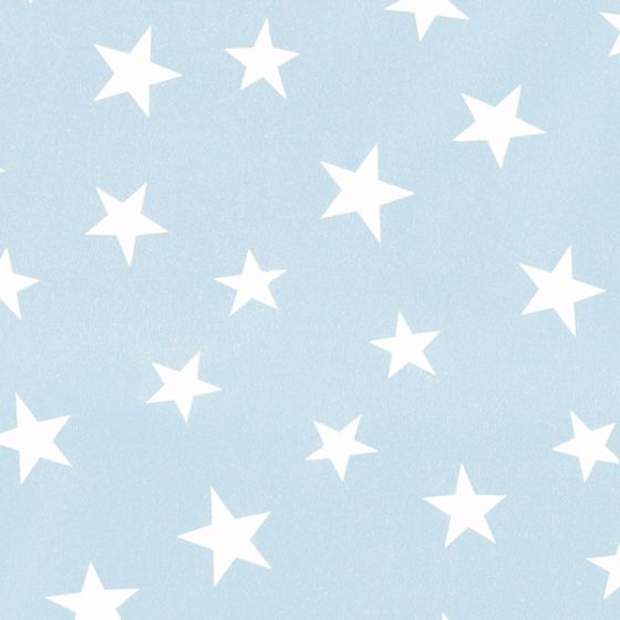 Behang met sterretjes sterren babykamer geel licht-blauw Baby