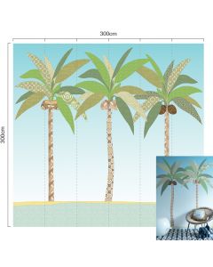 Behang XL paneel palmboom kinderkamer 300 x 300m