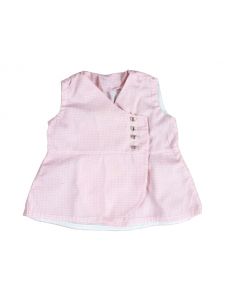 Baby blouse vintage ruitjes roze wit maat 62-68
