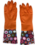 Rubberen handschoenen extra lang retro oranje